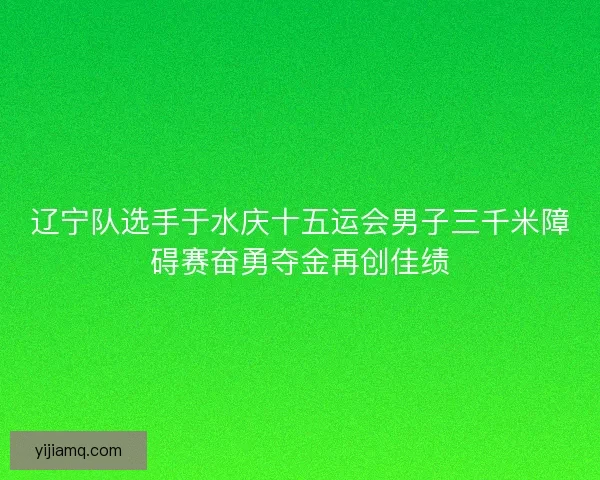 辽宁队选手于水庆十五运会男子三千米障碍赛奋勇夺金再创佳绩